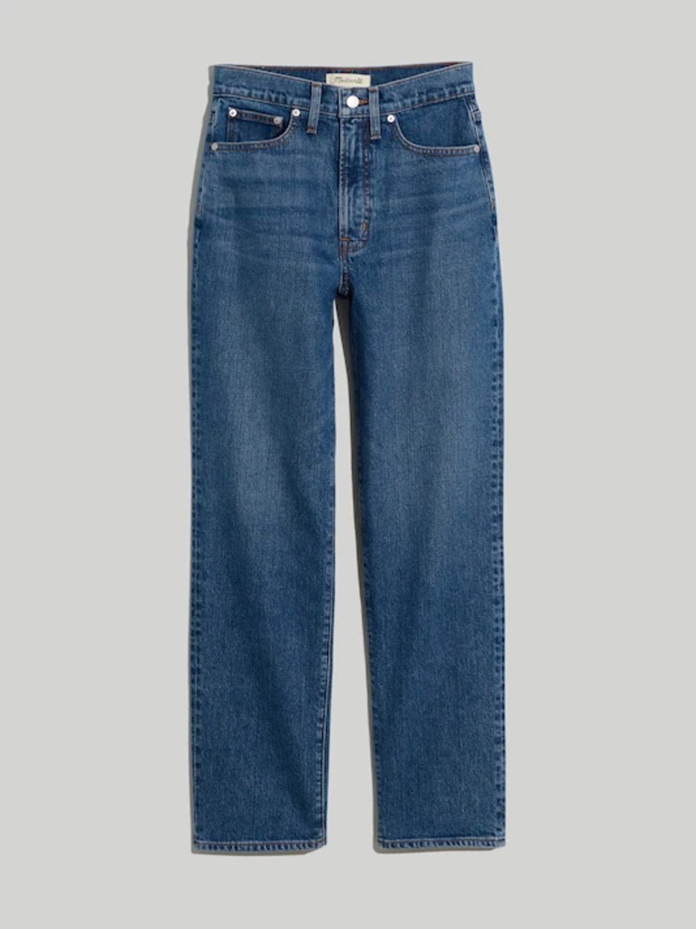 Madewell The Perfect Vintage Jean High-Rise Tapered Jeans in Medium Blue 25